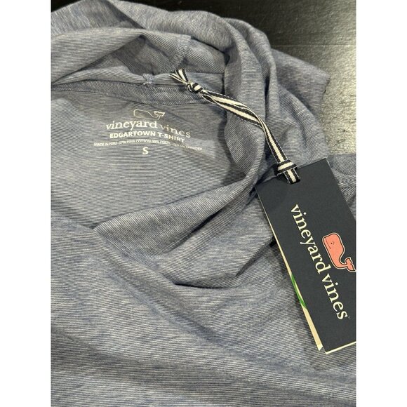 NWT Vineyard Vines Edgartown T Shirt Blue Long Sleeve Hooded Mens Size Small - Picture 5 of 10